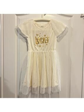 Wicked Girls Dress Size 7/8 Medium White Gold Stars Like New